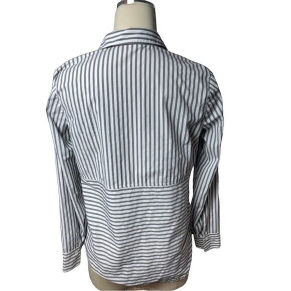 Striped Cotton Long Sleeve Button Down Shirt, Business, Casual, Travel, XS - Picture 4 of 7